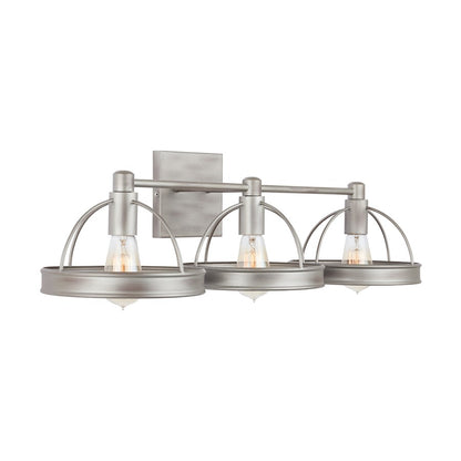 3-Light Bathroom Vanity Light, Washed Grey