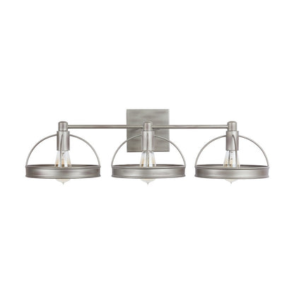 3-Light Bathroom Vanity Light, Washed Grey