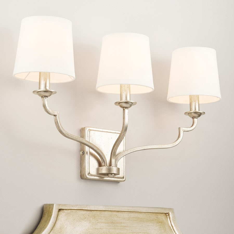 3 Light Bathroom Vanity Light, Winter Gold