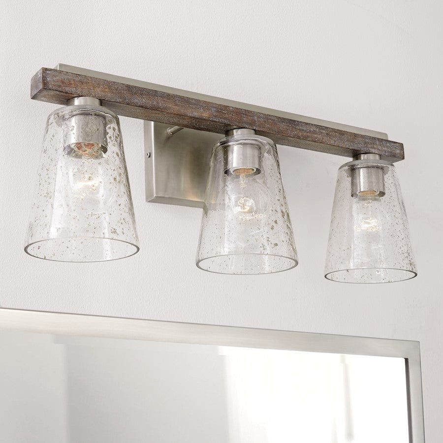 3 Light Bathroom Vanity Light, Black Matte Nickel