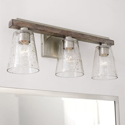 3 Light Bathroom Vanity Light, Black Matte Nickel