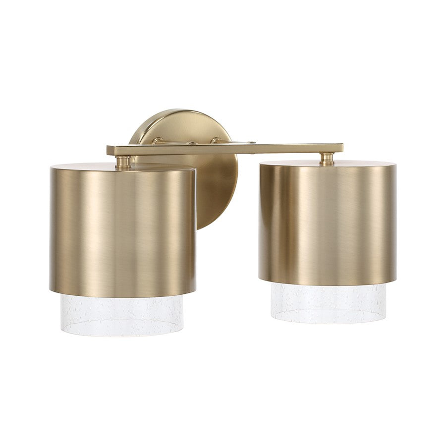 Capital Lighting Weller 2Lt Vanity, Matte Brass/Clear Seeded - 153021MA-549