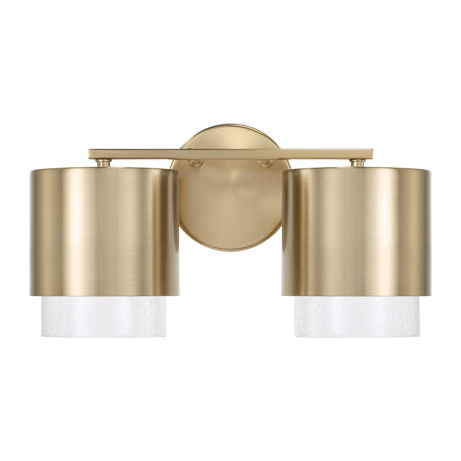 2 Light Bathroom Vanity Light, Matte Brass