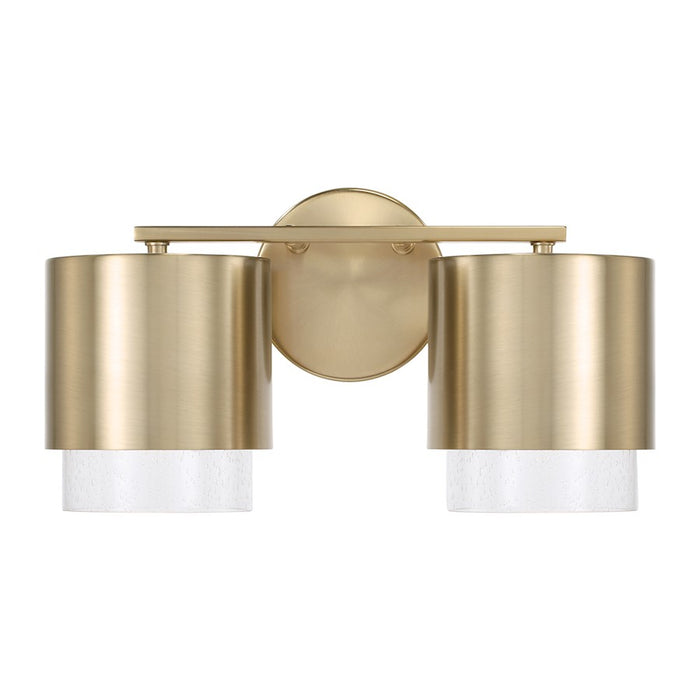 Capital Lighting Weller 2Lt Vanity, Matte Brass/Clear Seeded