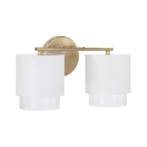 Capital Lighting Weller 2Lt Vanity, Brass/White/Clear Seeded - 153021RE-549