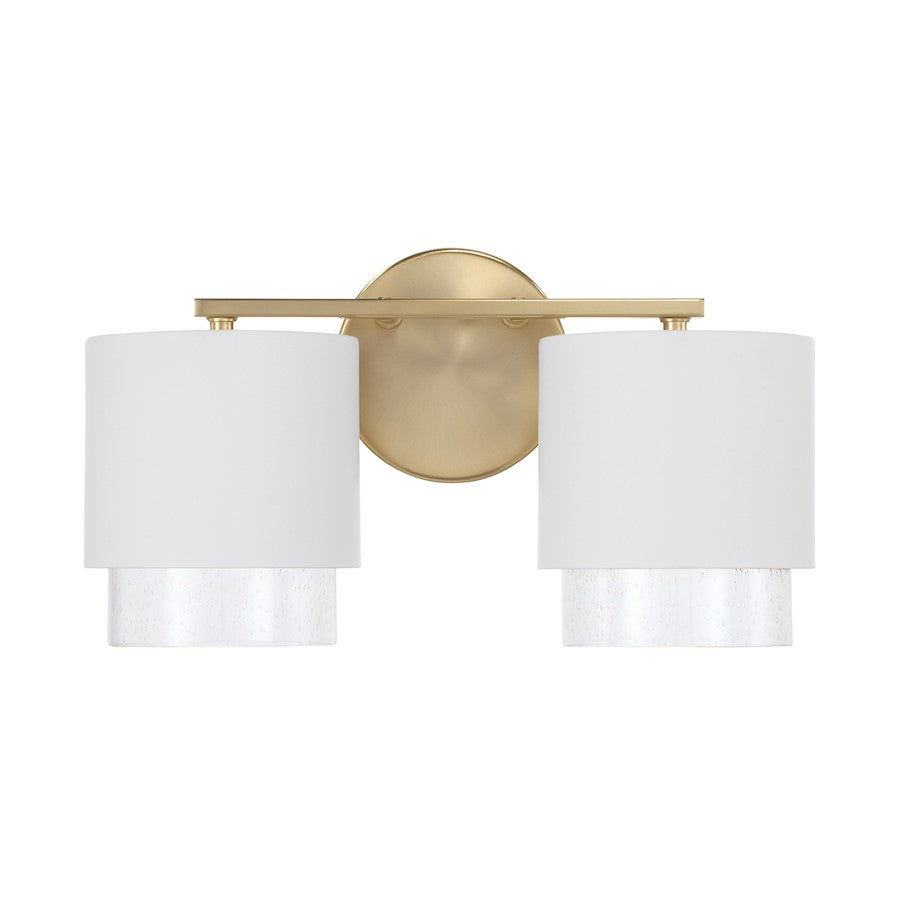 2 Light Bathroom Vanity Light, Brass