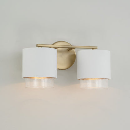 2 Light Bathroom Vanity Light, Brass