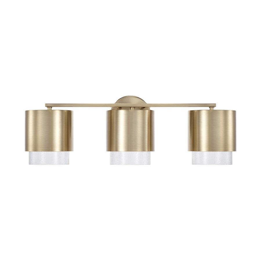 3 Light Bathroom Vanity Light, Matte Brass