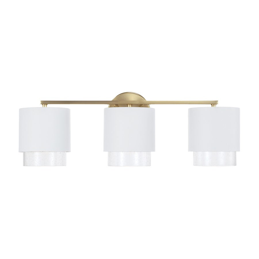 3 Light Bathroom Vanity Light, Brass