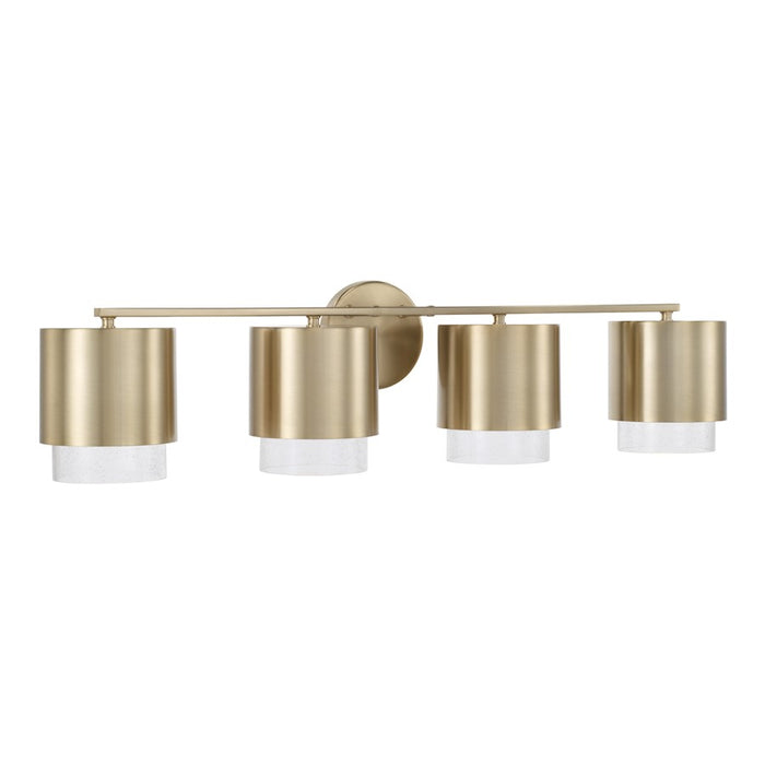 Capital Lighting Weller 4Lt Vanity, Matte Brass/Clear Seeded - 153041MA-549