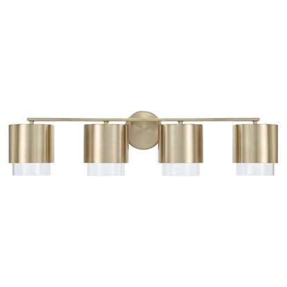 4 Light Bathroom Vanity Light, Matte Brass