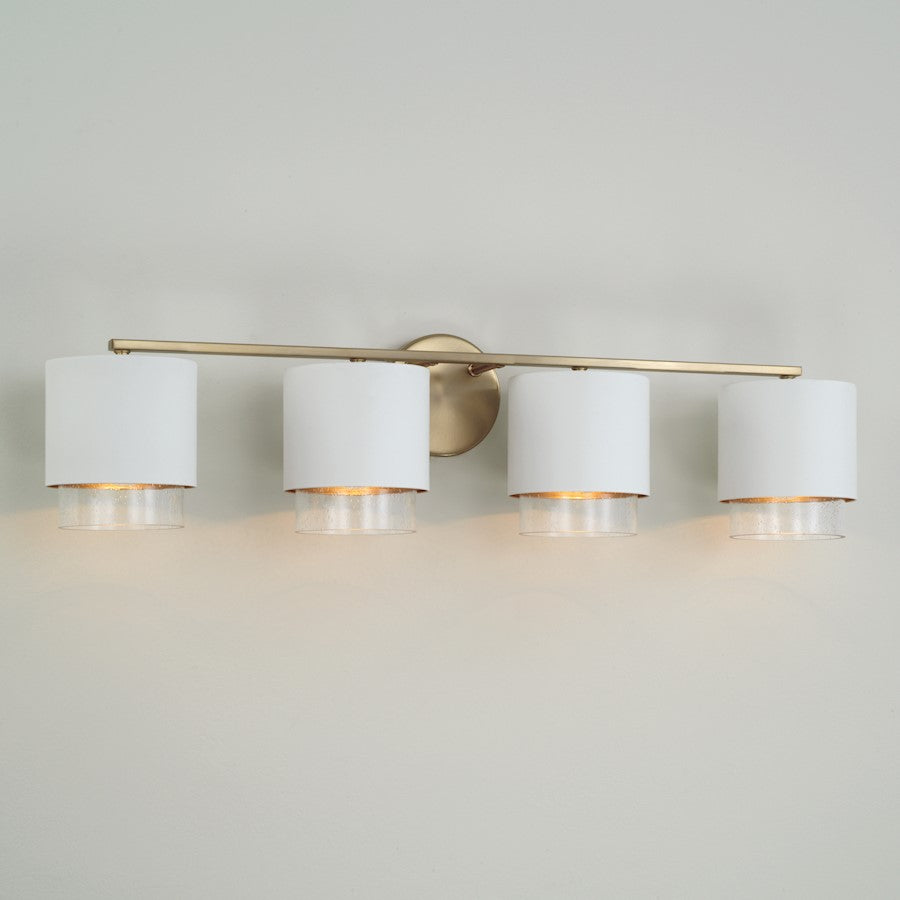 4 Light Bathroom Vanity Light, Brass