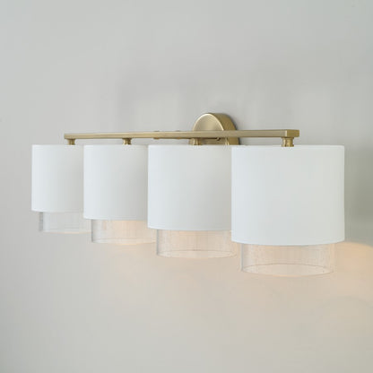 4 Light Bathroom Vanity Light, Brass