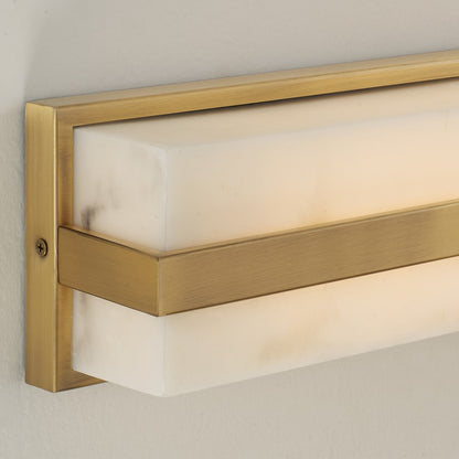 Capital Lighting Noah 1 Light Vanity, Aged Brass/Alabaster Glass