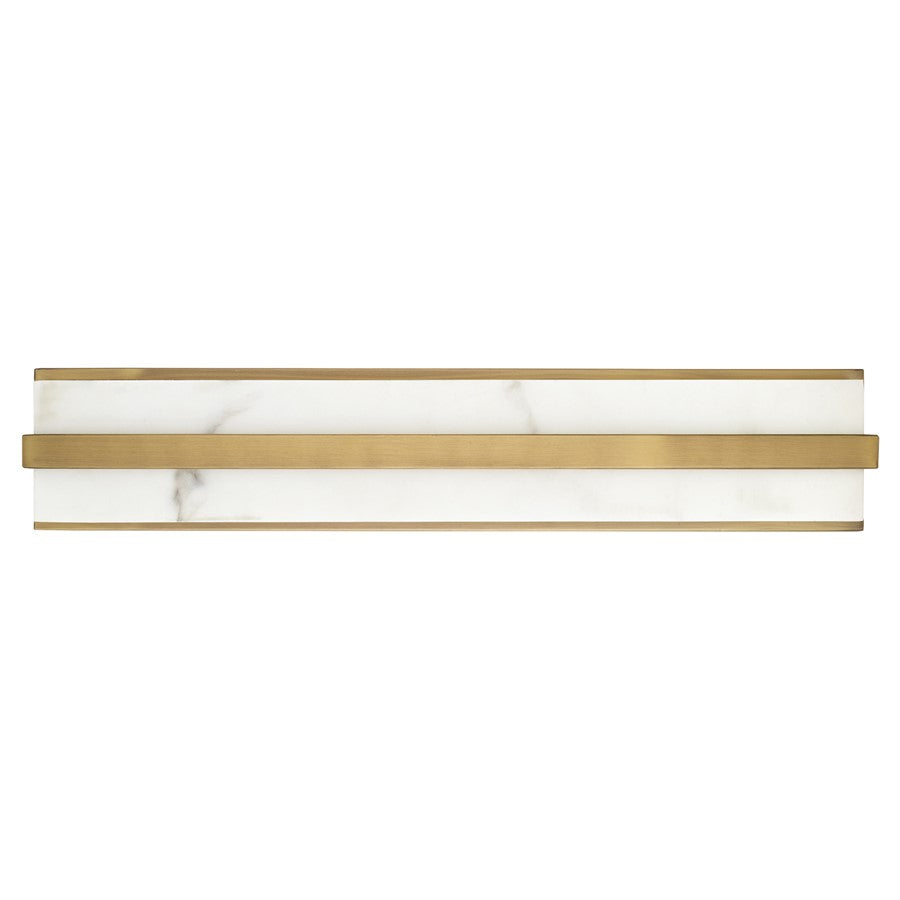 Capital Lighting Noah 1 Light Vanity, Aged Brass/Alabaster Glass