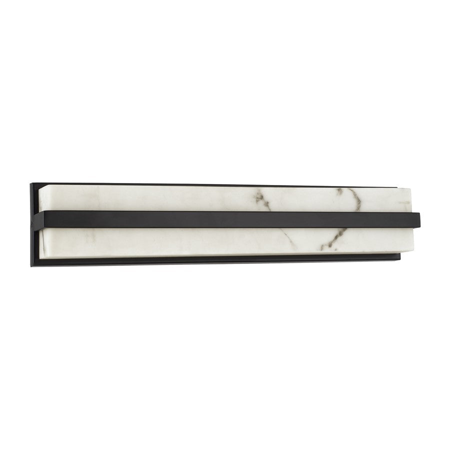 Capital Lighting Noah 1 Light Vanity, Matte Black/Alabaster Glass - 161211MB