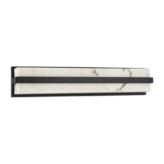 Capital Lighting Noah 1 Light Vanity, Matte Black/Alabaster Glass - 161211MB