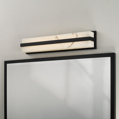 Capital Lighting Noah 1 Light Vanity, Matte Black/Alabaster Glass