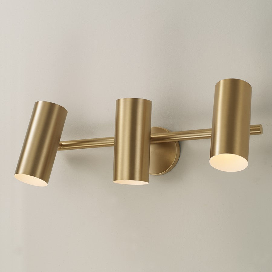 Capital Lighting Robbie 3 Light Vanity, Aged Brass
