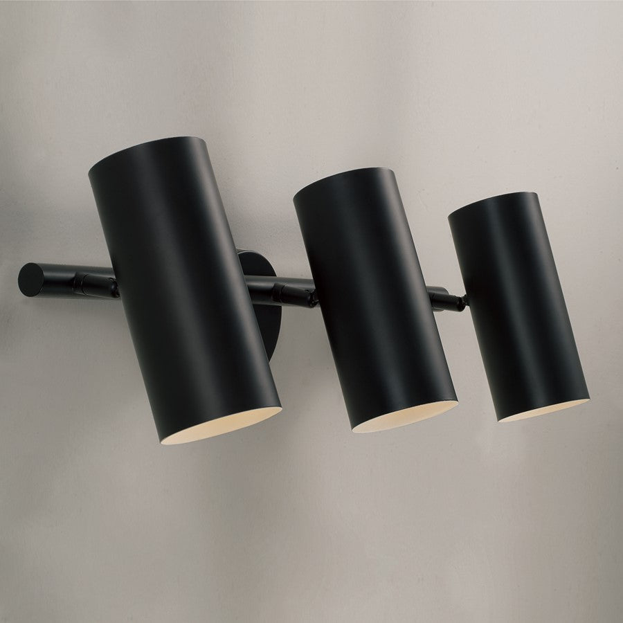 Capital Lighting Robbie 3 Light Vanity, Matte Black
