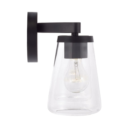 Homeplace Lighting Aaron 2 Light Vanity, Matte Black/Clear Glass