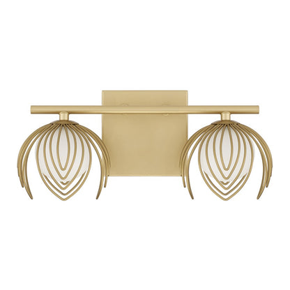 Capital Lighting Flora 2Lt Vanity, Buffed Gold/White Glass Globes