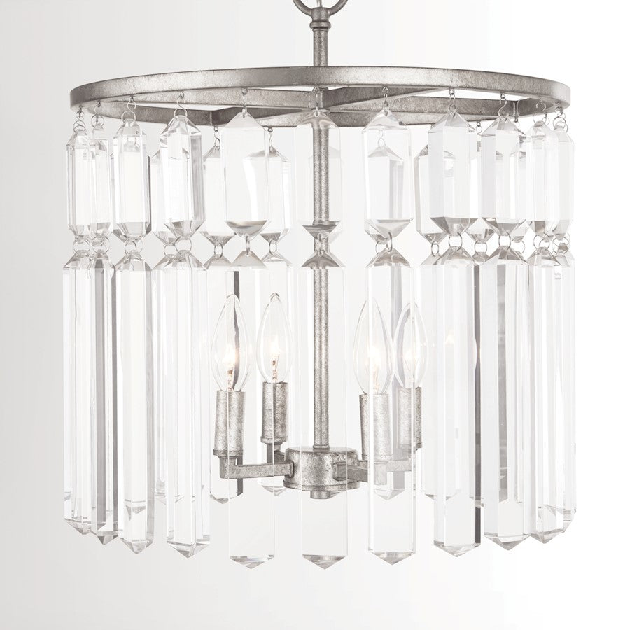 Capital Lighting Drake 4 Light Semi-Flush Dual Mount, Antique Silver