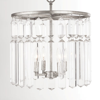 Capital Lighting Drake 4 Light Semi-Flush Dual Mount, Antique Silver