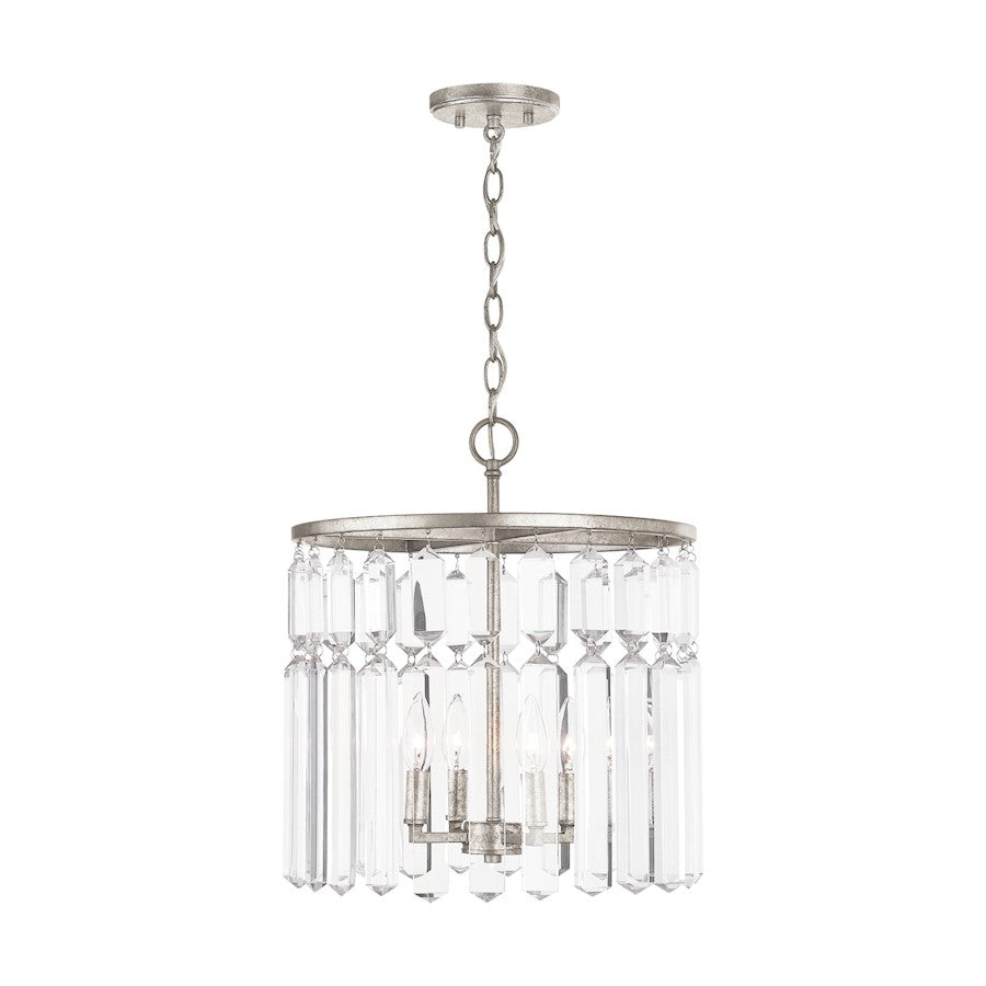 Capital Lighting Drake 4 Light Semi-Flush Dual Mount, Antique Silver
