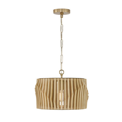 Capital Lighting Archer 1Lt Semi-Flush Mount, Blonde Wood/Brass