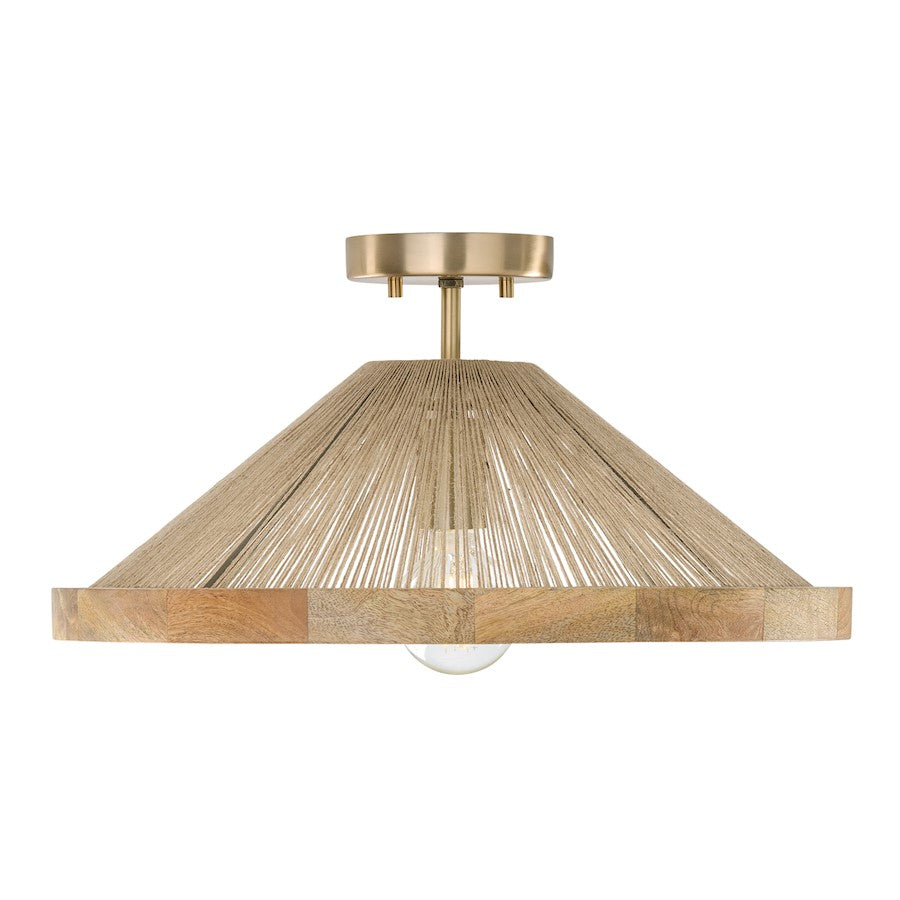 Capital Lighting Maya 1Lt 7" Semi Flush, Matte Brass/ - 252811MA