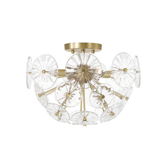 Capital Lighting Emelie 4 Light Semi-Flush Mount, Matte Brass - 257841MA