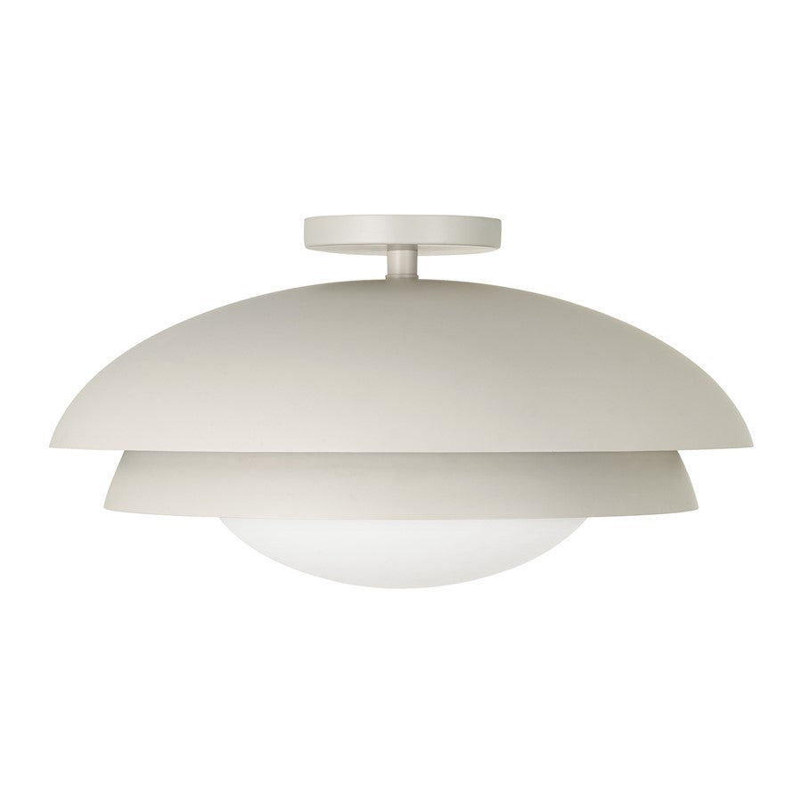 Capital Lighting Jensen 1Lt Semi-Flush Mount, Taupe/Soft White Glass - 259211TP