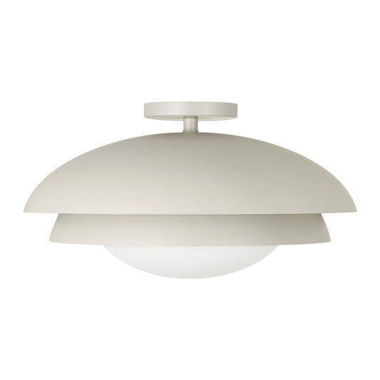 Capital Lighting Jensen 1Lt Semi-Flush Mount, Taupe/Soft White Glass - 259211TP