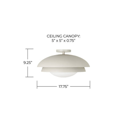 Capital Lighting Jensen 1Lt Semi-Flush Mount, Taupe/Soft White Glass