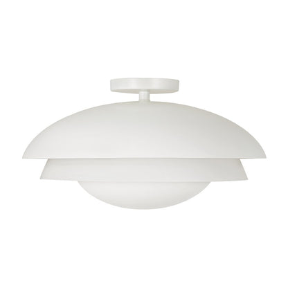 Capital Lighting Jensen 1Lt Semi-Flush Mount, White/White Metal - 259211WE