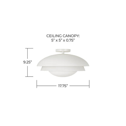 Capital Lighting Jensen 1Lt Semi-Flush Mount, White/White Metal
