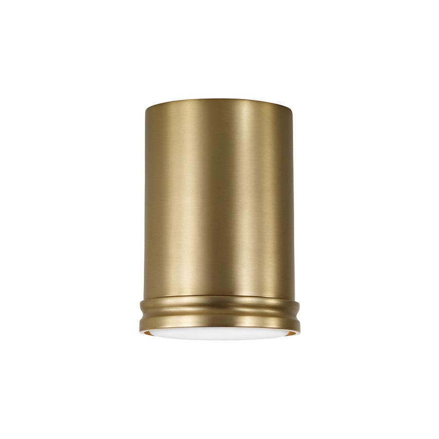 Capital Lighting Griffin 1 Light 6" Flush Mount, Aged Brass - 259411AD