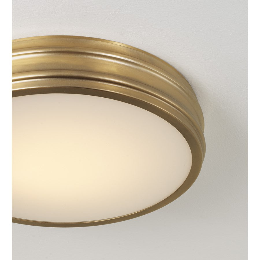 Capital Lighting Vale 1 Light Flush Mount, Aged Brass