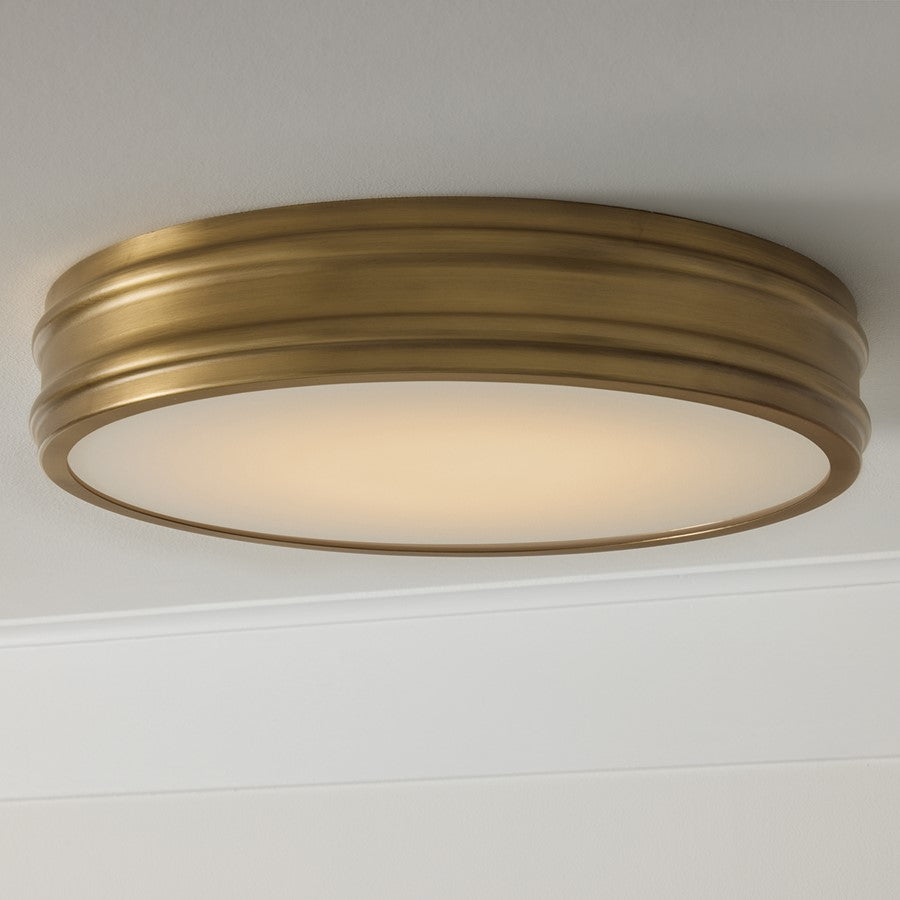 Capital Lighting Vale 1 Light Flush Mount, Aged Brass