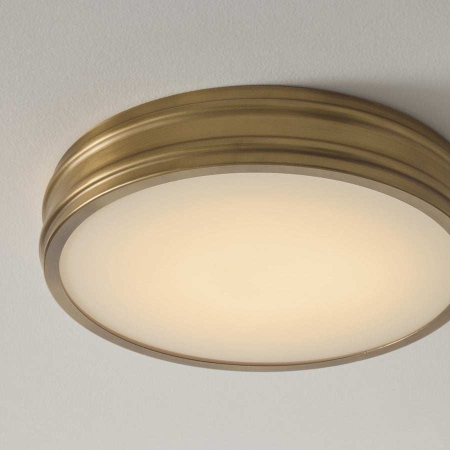 Capital Lighting Vale 1 Light Flush Mount, Aged Brass
