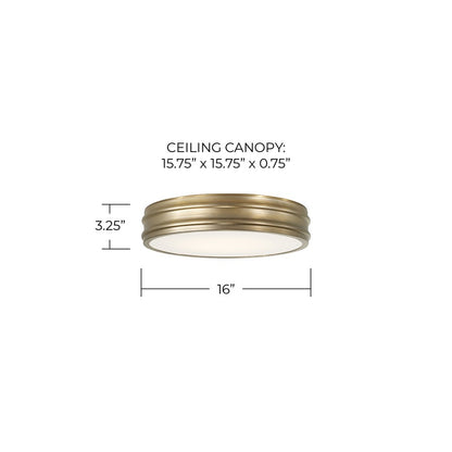 Capital Lighting Vale 1 Light Flush Mount, Aged Brass