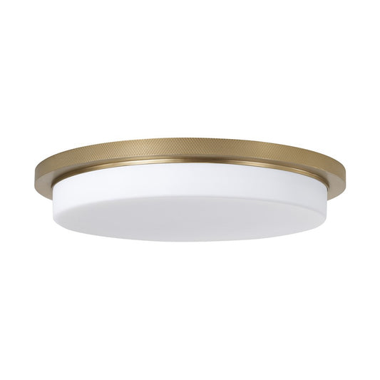 Capital Lighting Dominic 1Lt Flush Mount, Aged Brass/Soft White Glass - 261311AD