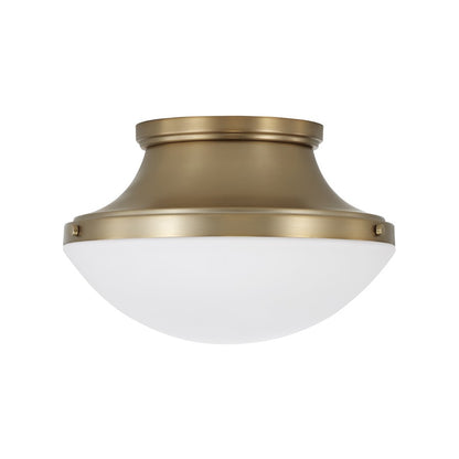 Capital Lighting Arlo 3Lt Flush Mount, Aged Brass/Soft White Glass - 261431AD