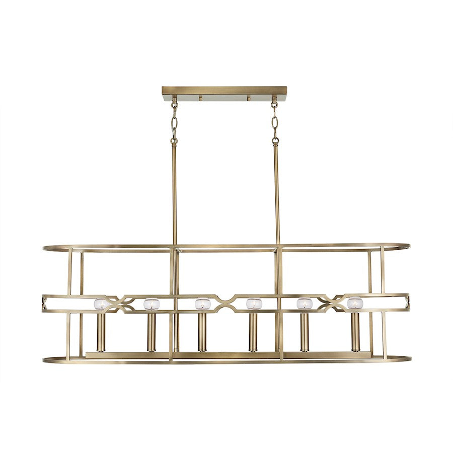1 Light Pendant, Medium Wood and Matte Brass