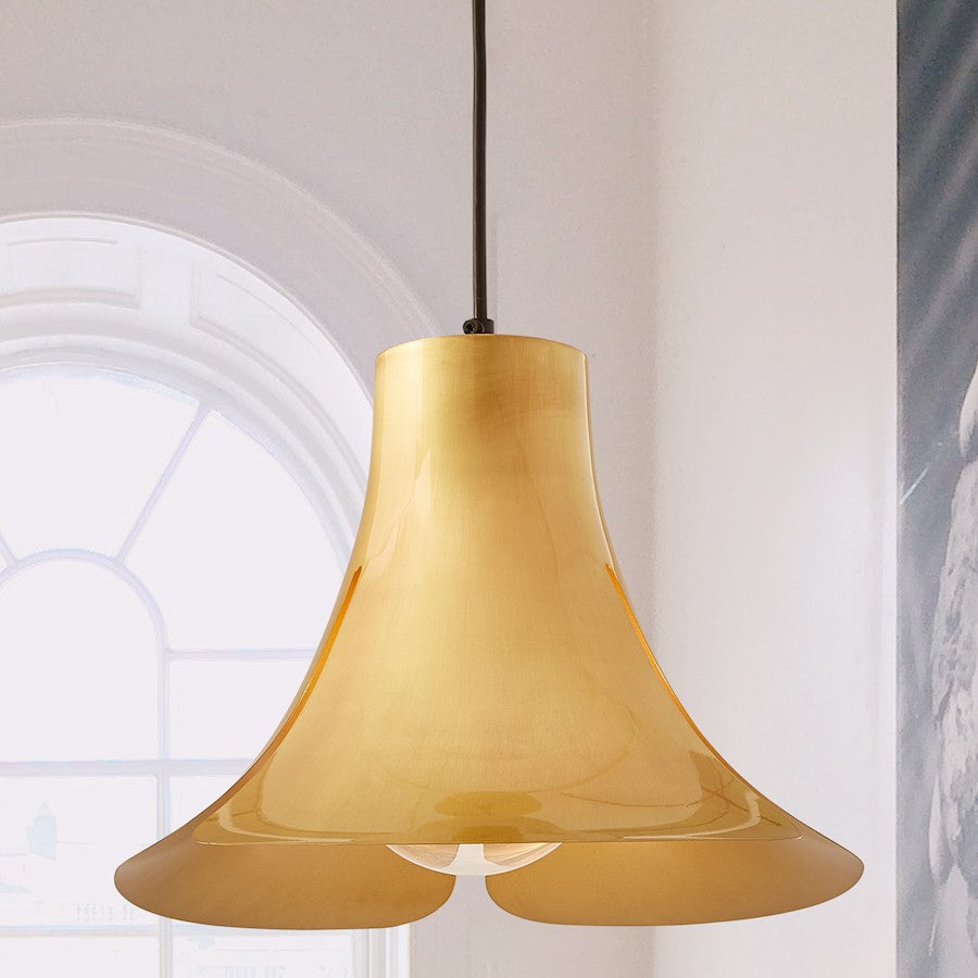 1 Light Pendant, Soft Brushed Brass