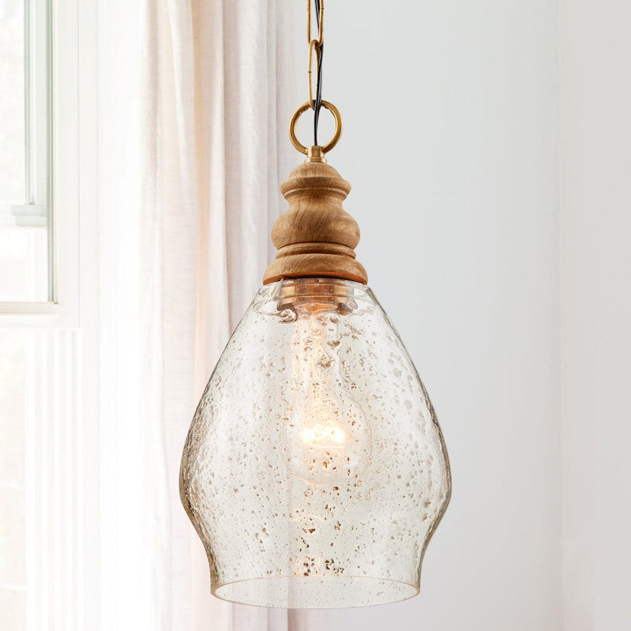 1 Light Pendant, Light Wood