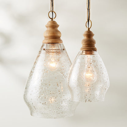 1 Light Pendant, Light Wood