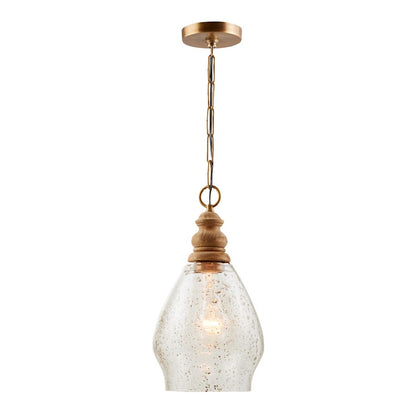 1 Light Pendant, Light Wood