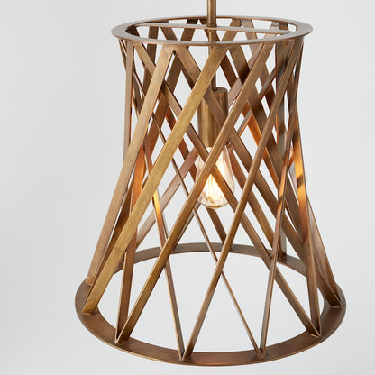 1 Light Pendant, Patinaed Brass